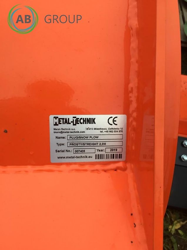 Metal-Technik pług odśnieżny prosty 2m