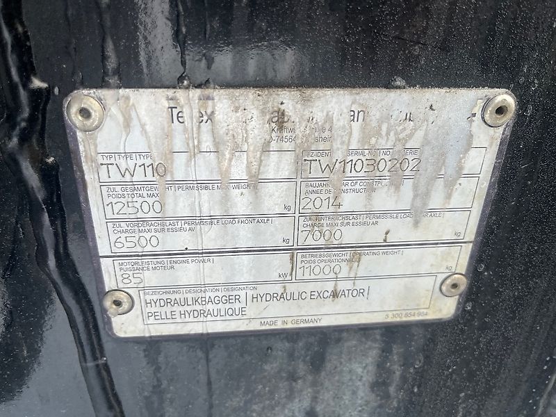 Terex TW 110 / Pyörittäjä, Kärry, 6 työlaitetta