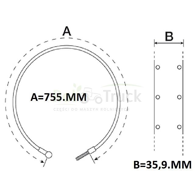 Renault TAŚMA HAMULCA RENAULT LEWA 245x735x35 7701027002