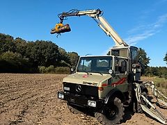 Unimog U1200 427/10 Bagger Kran Holzgreifer Perzl HVZ110 TÜV MwSt