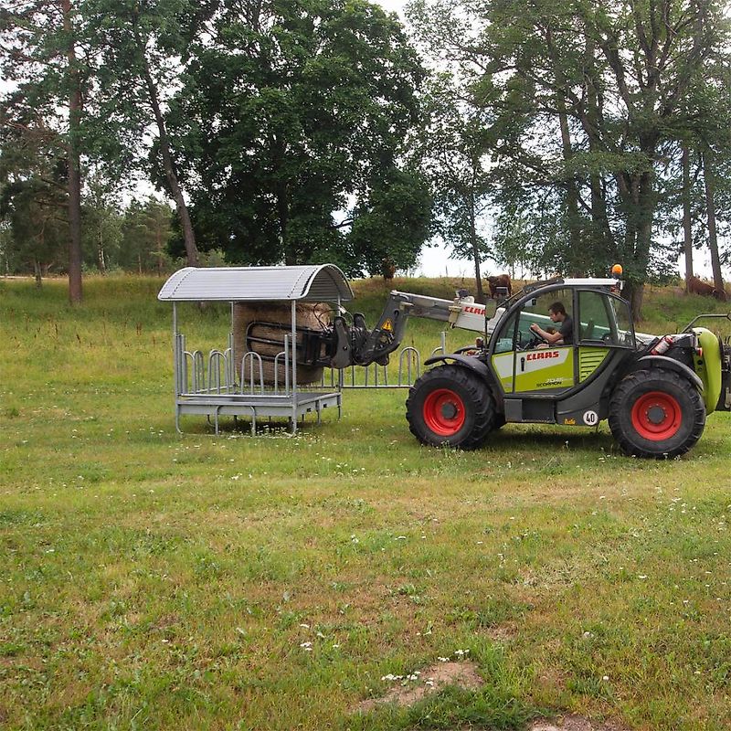 Palisadenraufe mit dem Dach Viereckraufe 12 Plätze Futterraufe Heuraufe KELLFRI